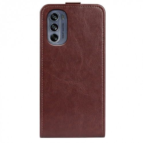 Pour Motorola Moto G62 5G R64 Texture Vertical Flip Leather Phone Case (marron) SH901D778-06