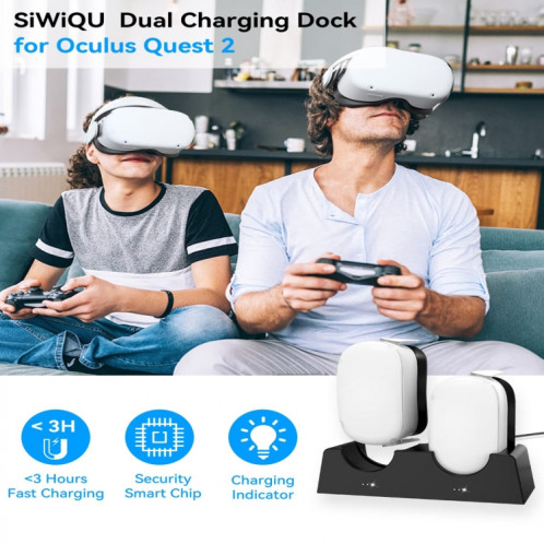 Pour Oculus Quest 2 Support de charge VR Accessoires VR Support de stockage hôte Double support de charge SH90221474-09