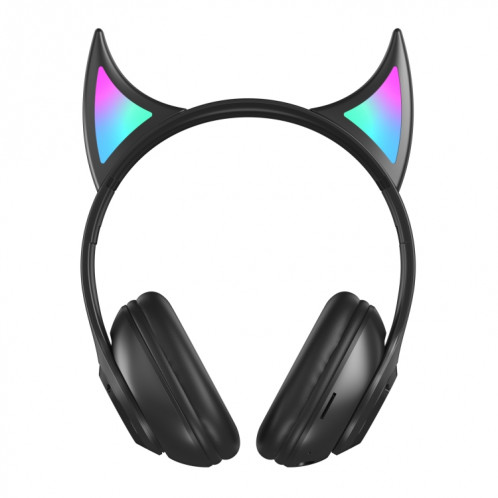 STN25 Devil Ear Casque pour enfants avec micro Casque sans fil Glowing Light Music Cadeaux de Noël avec boîte (Noir) SH101A1276-08