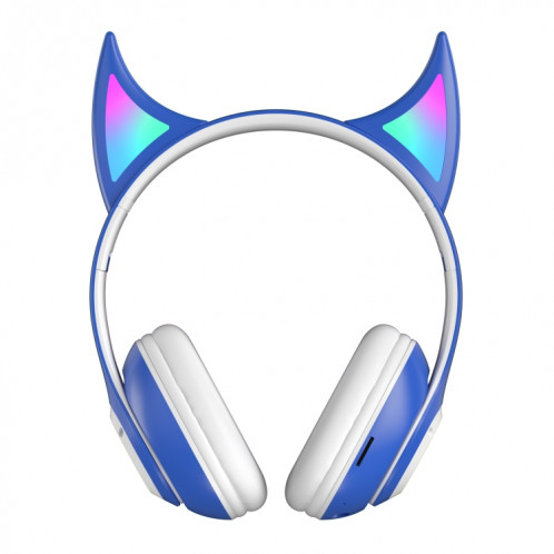 STN25 Devil Ear RGB Light Casque de musique sans fil pour enfants avec micro (Bleu) SH101B365-08