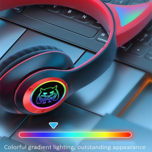 STN25 Devil Ear RGB Light Casque de musique sans fil pour enfants avec micro (vert) SH101F1785-08
