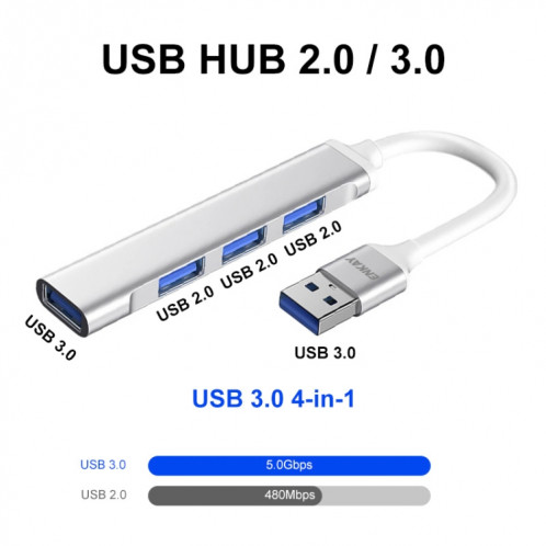 ENKAY Hat-Prince ENK-AT114 4 Ports USB 3.0 Splitter Multi-Ports Expansion HUB Extender Connector Adapter, Interface: USB 3.0 SE5301802-08