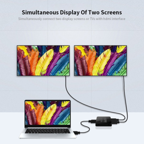 JSM 1 à 2 Commutateur HDMI 1080P Séparateur d'affichage simultané à deux écrans SJ9594675-07