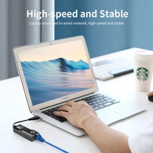 Câble réseau adaptateur Ethernet JSM 1000 Mbps USB-C / Type-C vers RJ45 SJ9595702-05