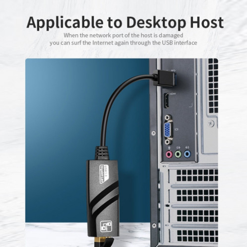 Câble réseau adaptateur Ethernet JSM 1000 Mbps USB 3.0 vers RJ45 SJ9597690-05