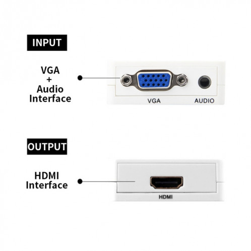 JSM Mini Taille HD 1080P VGA vers HDMI Scaler Box Audio Vidéo Adaptateur Convertisseur Numérique SH9600420-07