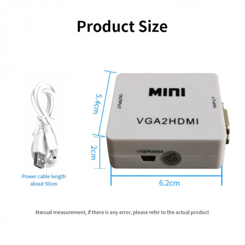 JSM Mini Taille HD 1080P VGA vers HDMI Scaler Box Audio Vidéo Adaptateur Convertisseur Numérique SH9600420-07