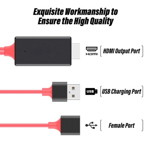 Adaptateur de câbles HDMI Dongle USB mâle + USB femelle vers HDMI mâle 1080P SH301B1505-09