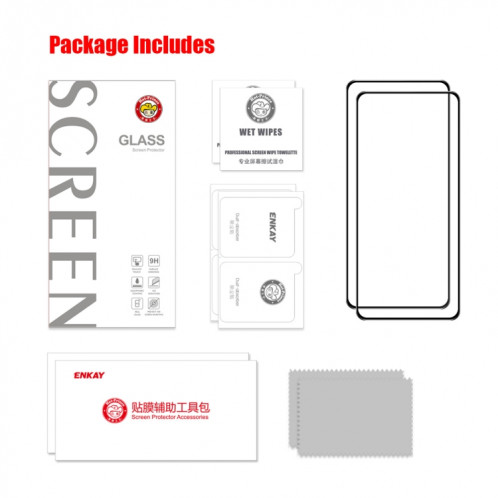 Pour Motorola Edge 30 Neo 2 pièces ENKAY colle complète 0.26mm 9H 2.5D verre trempé Film complet SE10021912-08