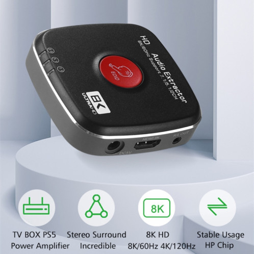 AYSA-11V21 8K/60Hz YbCr420 HDR10 Sortie 7.1 Séparateur Audio HDMI8K Séparateur Audio 2.1 SH9966885-06