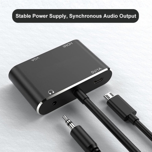 JUNSUNMAY Adaptateur séparateur d'écran convertisseur HDMI vers HDMI + VGA 1080P SJ02371669-07