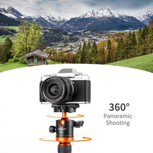 K&F CONCEPT KF31.023V3 Rotule trépied panoramique en métal rotative à 360 degrés avec plaque de dégagement rapide 1/4" SK04311774-07