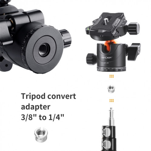 K&F CONCEPT KF31.023V3 Rotule trépied panoramique en métal rotative à 360 degrés avec plaque de dégagement rapide 1/4" SK04311774-07