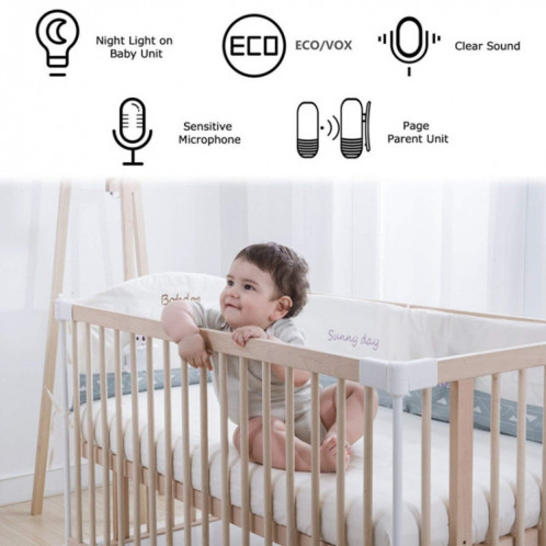 DBM-8 Audio sans fil bidirectionnel Talk Back Baby Monitor, alerte sonore d'interphone pour bébé (prise UE) SH801B1951-06