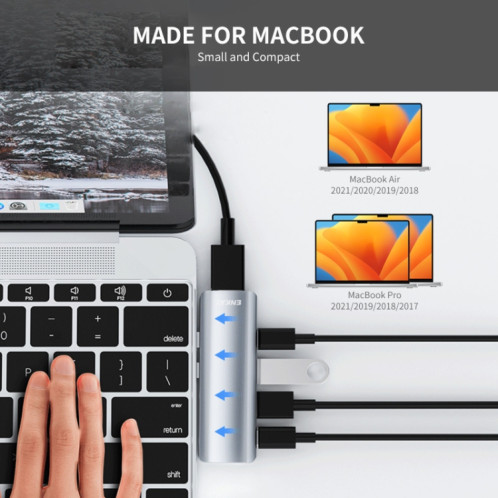Adaptateur de station d'accueil ENKAY Hat-Prince 5 en 2 Hub Type-C vers 4K HDMI / USB 3.0 SE0501447-09
