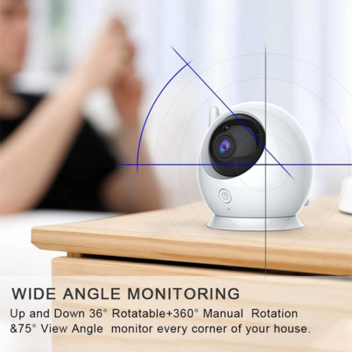 ABM100 4,3 pouces vidéo sans fil couleur vision nocturne bébé moniteur caméra de sécurité à 360 degrés (prise UE) SH601B1308-06