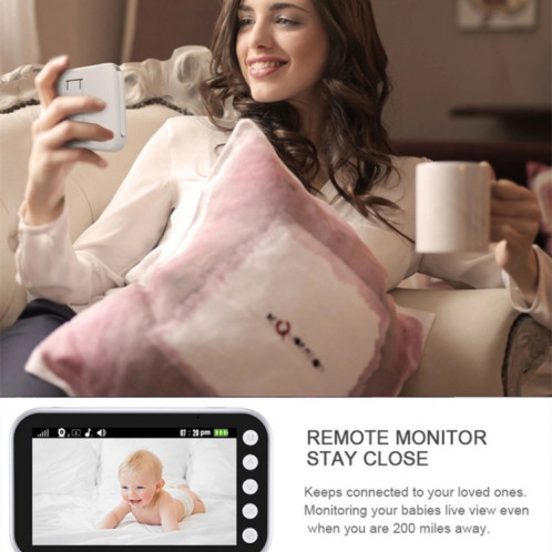 ABM100 4,3 pouces vidéo sans fil couleur vision nocturne bébé moniteur caméra de sécurité à 360 degrés () SH601B1308-06