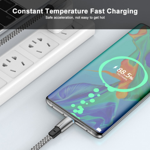 ENKAY Hat-Prince 65W USB-C / Type-C vers Type-C 6A Câble de tissage de données à charge rapide, Longueur: 2m SE0402469-07