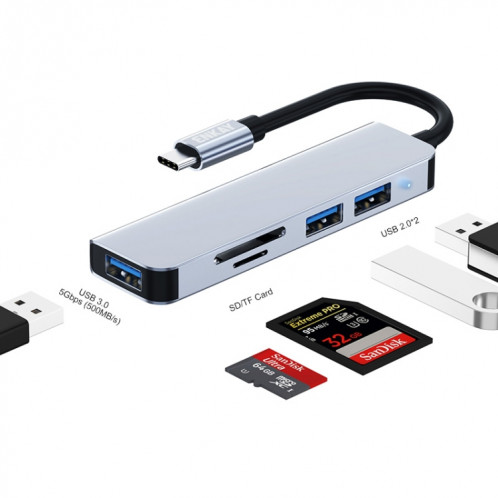 ENKAY Hat-Prince Adaptateur de station d'accueil 5 en 1 HUB Lecteur de carte SD/TF, Interface : Type-C SE13021060-07