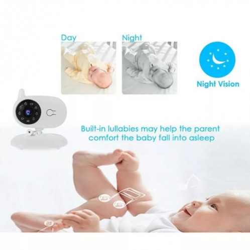 BM850 Moniteur vidéo couleur sans fil de 3,5 pouces pour bébé Moniteur de température de vision nocturne () SH701B296-06