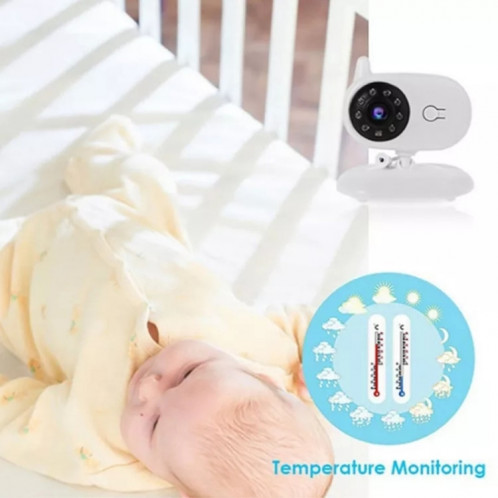 BM850 Moniteur vidéo couleur sans fil de 3,5 pouces pour bébé Moniteur de température de vision nocturne (prise UE) SH701B296-06