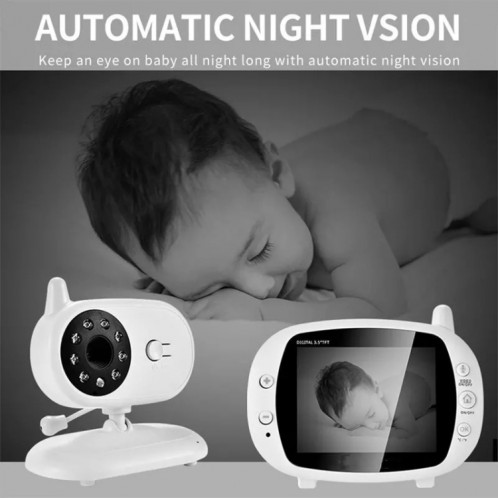 BM850 Moniteur vidéo couleur sans fil de 3,5 pouces pour bébé Moniteur de température de vision nocturne () SH701B296-06