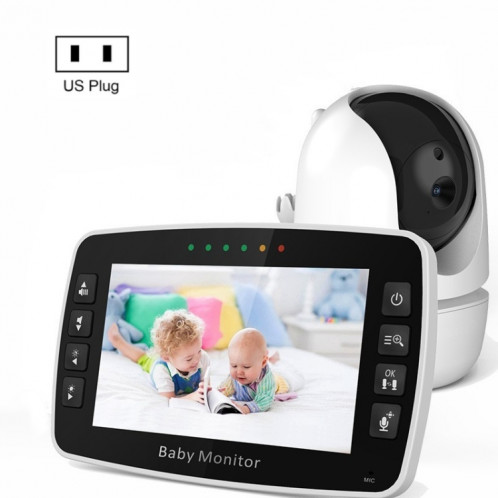 SM43A Caméra de surveillance pour bébé avec zoom intelligent à vision nocturne à affichage couleur de 4,3 pouces () SH901B1175-07