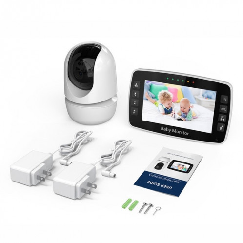 SM43A Caméra de surveillance pour bébé avec zoom intelligent à vision nocturne à affichage couleur de 4,3 pouces () SH901B1175-07