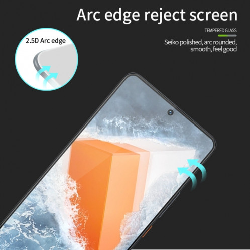Film de verre trempé plein écran pour Motorola Moto G62 PINWUYO 9H 2.5D (noir) SP501A37-08
