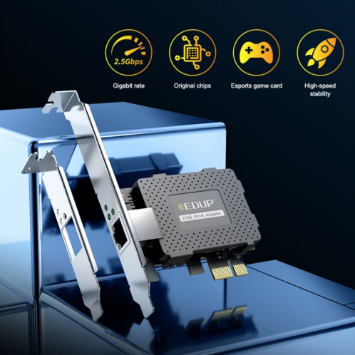 EDUP EP-9635C 2.5Gbps Gigabit Game Carte réseau filaire 2500M Extension de port Internet haute vitesse Ordinateur de bureau Adaptateur réseau Ethernet adaptatif SE06721584-012