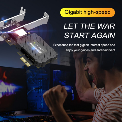 EDUP EP-9635C 2.5Gbps Gigabit Game Carte réseau filaire 2500M Extension de port Internet haute vitesse Ordinateur de bureau Adaptateur réseau Ethernet adaptatif SE06721584-012
