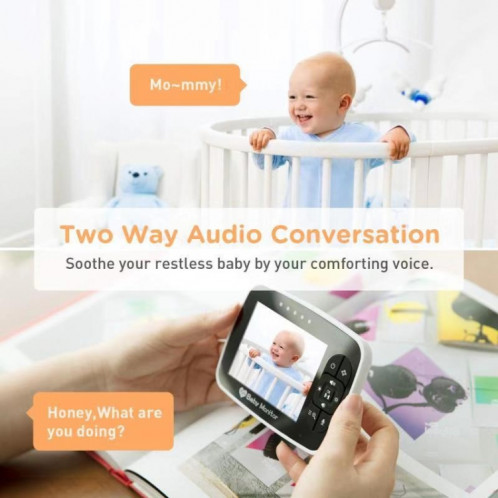 SM935 Écran LCD 3,5 pouces Moniteur vidéo sans fil pour bébé Vision nocturne Caméra IP audio bidirectionnelle () SH701B921-06