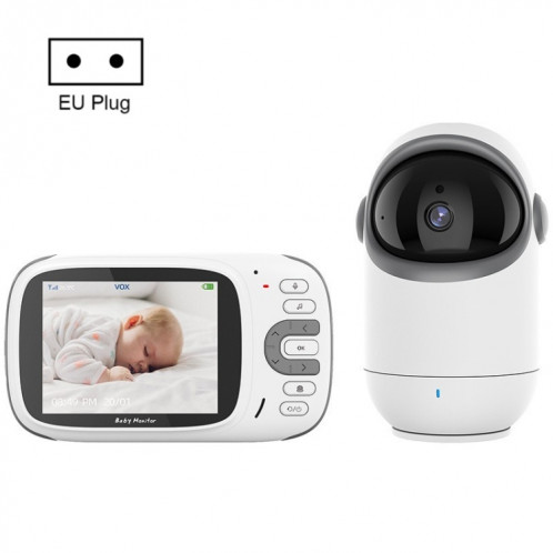 VB802 Caméra rotative vidéo numérique sans fil pour moniteur bébé 3,2 pouces (prise UE) SH801B1812-06