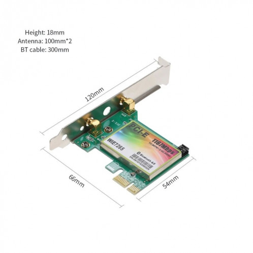 WIE7265 Adaptateur Wi-Fi double bande 802.11ac 1167 Mbps PCI-e + Carte réseau WLAN Bluetooth 4.2 SH08041380-07