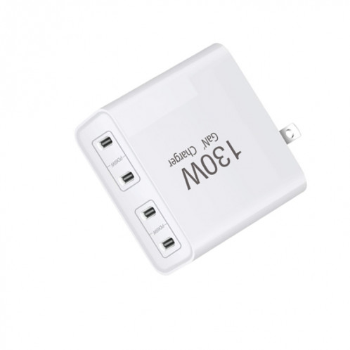 Chargeur GaN130W 4 ports USB-C PD65W / PD30W multi-ports Type-C pour ordinateur portable, / UK / US SH900578-07