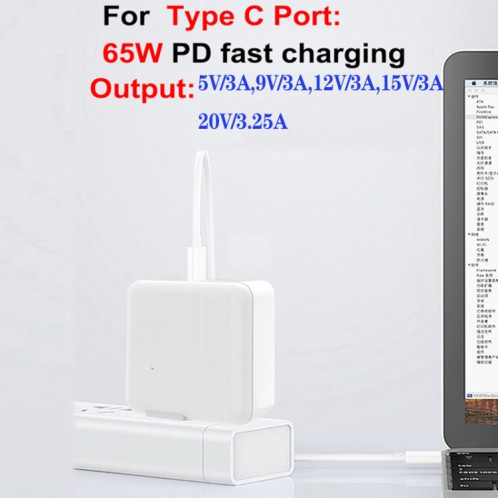 Chargeur GaN130W 4 ports USB-C PD65W / PD30W multi-ports Type-C pour ordinateur portable, / UK / US SH900578-07