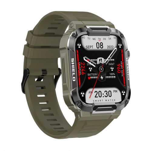 MK66 Montre intelligente à écran couleur de 1,85 pouces, prend en charge la surveillance de la fréquence cardiaque / la surveillance de la pression artérielle (vert) SH301B1466-09