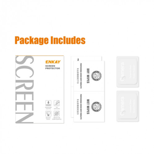 Pour Motorola Moto E13 2 pièces ENKAY Hat-Prince 9H lentille de caméra arrière Film en verre trempé SE53021252-05