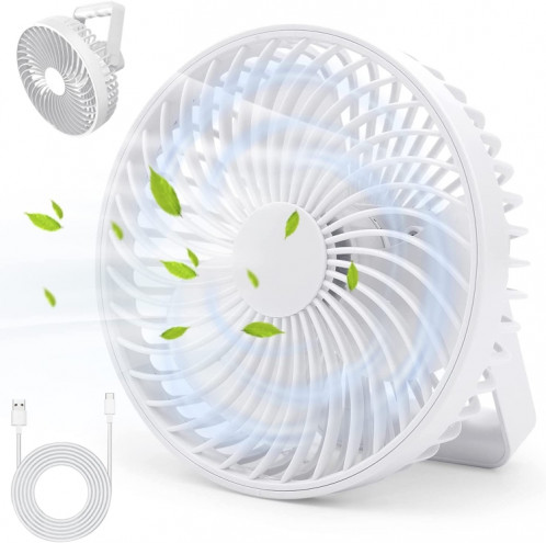 Ventilateur de camping de tente portable extérieur rechargeable multifonctionnel à LED (blanc) SH901B640-08