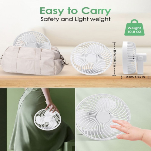 Ventilateur de camping de tente portable extérieur rechargeable multifonctionnel à LED (blanc) SH901B640-08