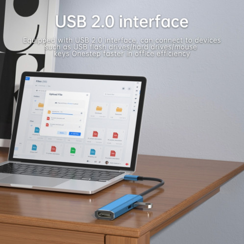V264B 3 en 1 USB-C / Type-C vers USB3.0 + PD3.0 + DP1.4 Adaptateur multi-séparateur 3 ports OTG HUB SH21111352-06