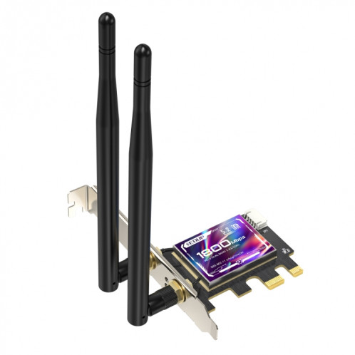 EDUP EP-9658 Carte PCI-E WiFi 6 AX1800M Adaptateur Bluetooth 5.2 pour PC de Bureau, Carte Réseau Interne PCI-E sans Fil Double Bande 2.4GHz/5.8GHz SE2147636-013