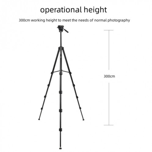 Yunteng VCT-3000 Support de caméra trépied professionnel en aluminium avec tête panoramique SH24601304-06