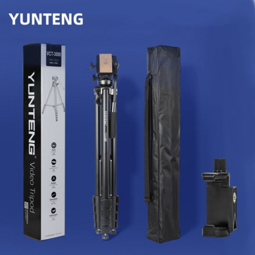 Yunteng VCT-3000 Support de caméra trépied professionnel en aluminium avec tête panoramique SH24601304-06