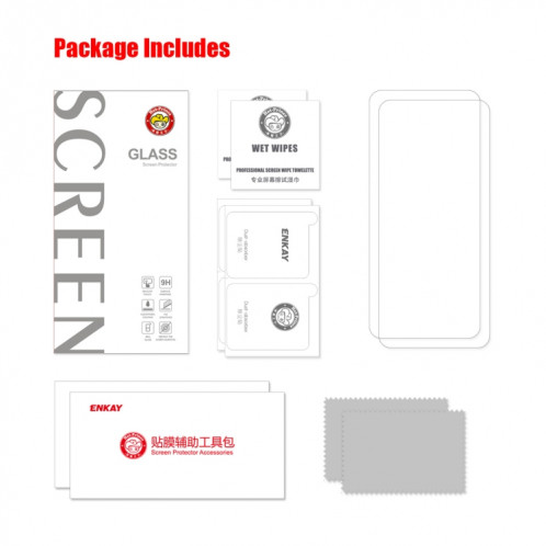 Pour Motorola Moto G73/G Power 2023 2 pièces ENKAY 0.26mm 9H 2.5D haute Film de verre trempé aluminium-silicium SE5506555-06