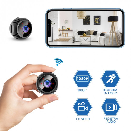 W8 Mini Caméra HD 1080P Vision Nocturne Batterie Surveillance Vidéo Wifi Smart Home Caméra (Noir) SH101B586-08