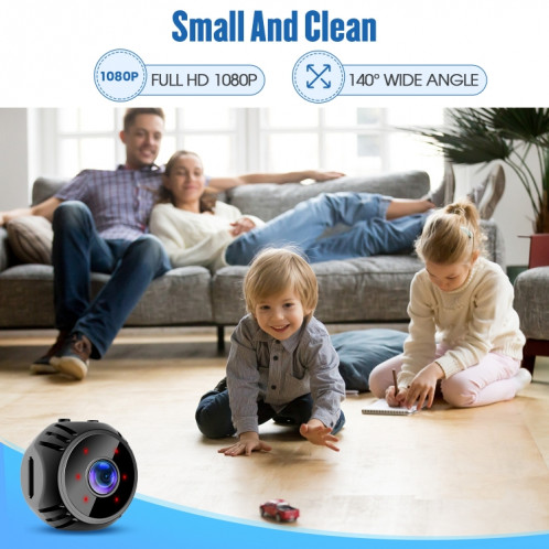 W8 Mini Caméra HD 1080P Vision Nocturne Batterie Surveillance Vidéo Wifi Smart Home Caméra (Noir) SH101B586-08