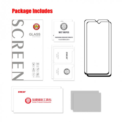 Pour Motorola Moto E13 4G 2 pièces ENKAY Film de verre trempé à haute colle en aluminium et silicium SE2120934-07
