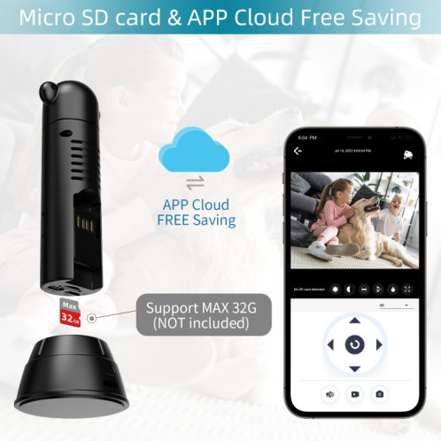 V10 HD Infrared Home Night Vision Mini Camera Remote Control Family Security Camera SH2773664-08