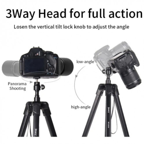 JMARY KP2208 Photographie Streaming en direct 1,7 m Fill Light Camera Trépied en métal SJ3081553-07